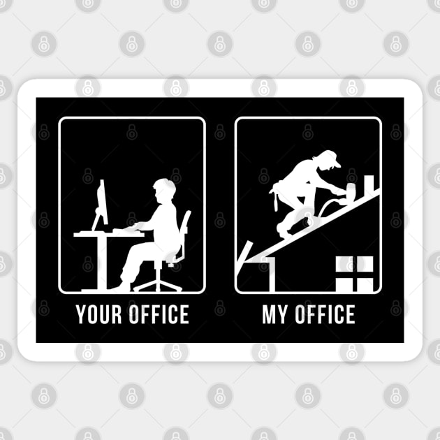 Your Office vs My Office - Roofer - Inverted Sticker by CCDesign